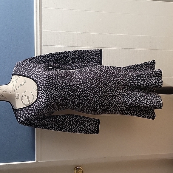 REBECCA TAYLOR Size Medium Black & Lilac Knitted Viscose Blend Dress - Picture 2 of 11